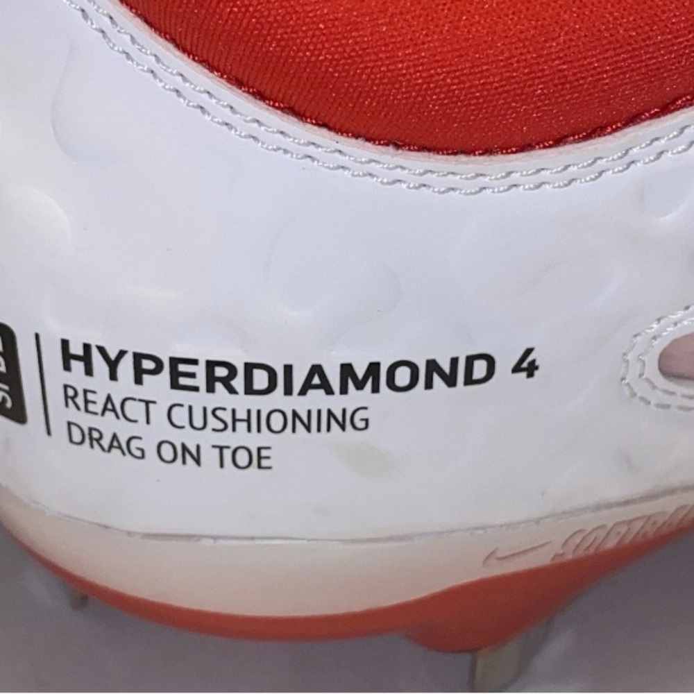 Nike Hyperdiamond 4 Elite Women’s Softball Red and White Sneakers Size 11 New - Picture 8 of 14